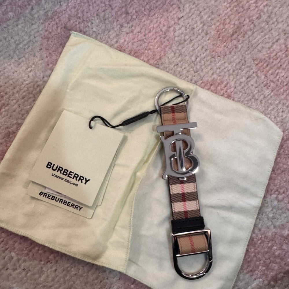Burberry Tan Key Holder with Signature Elegance